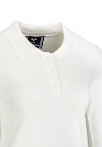 Пуловер с воротником поло