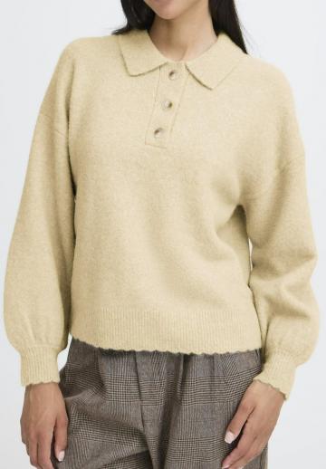 Пуловер с воротником поло