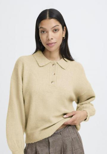 Пуловер с воротником поло