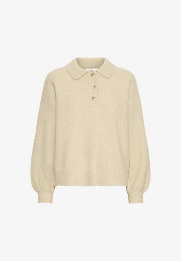 Пуловер с воротником поло