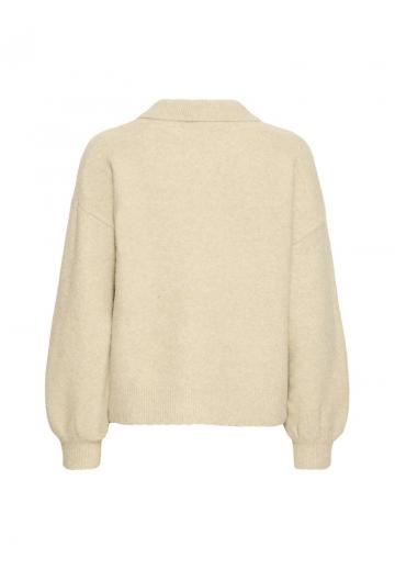 Пуловер с воротником поло