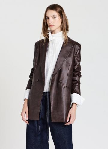 Пальто из искусственной кожи