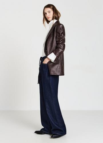 Пальто из искусственной кожи