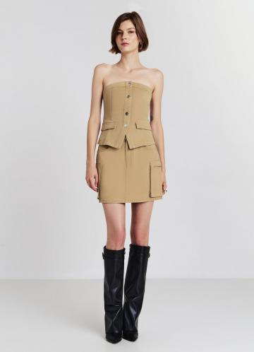 Юбка с накладными карманами