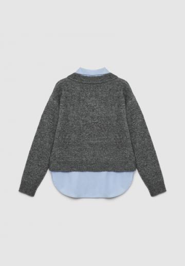 Пуловер с вырезом V