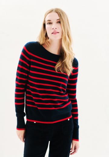 Пуловер в полоску