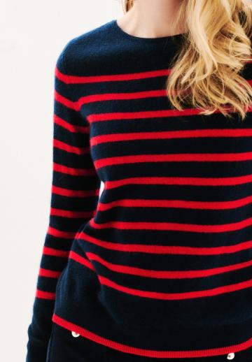 Пуловер в полоску
