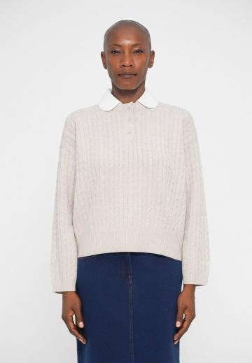 Пуловер с воротником поло