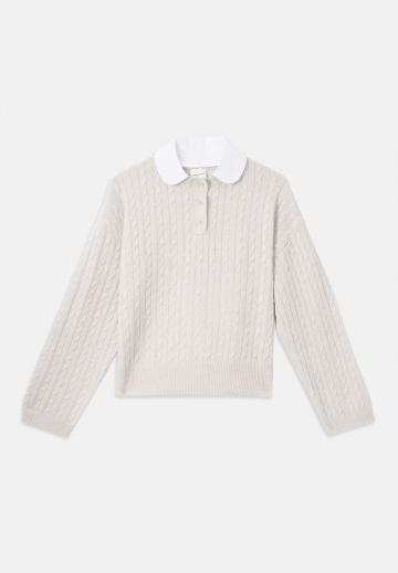 Пуловер с воротником поло