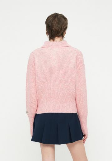 Пуловер с воротником поло