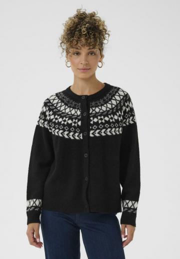 Жаккардовая вязаная кофта