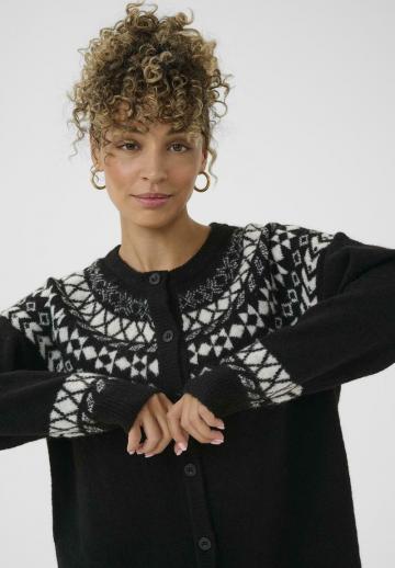 Жаккардовая вязаная кофта
