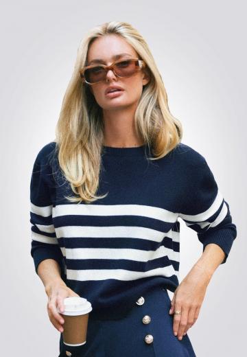 Пуловер в полоску