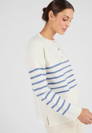 Пуловер в полоску