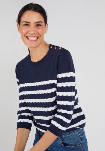 Пуловер в полоску