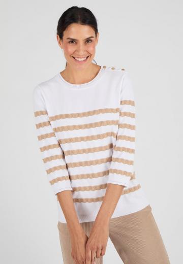 Пуловер с рукавом три четверти