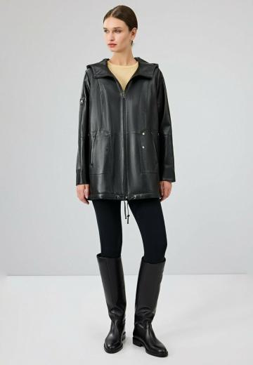 Кожаное пальто