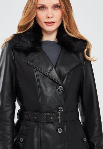 Кожаное пальто