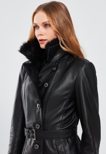 Кожаное пальто