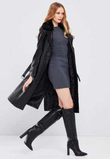Кожаное пальто