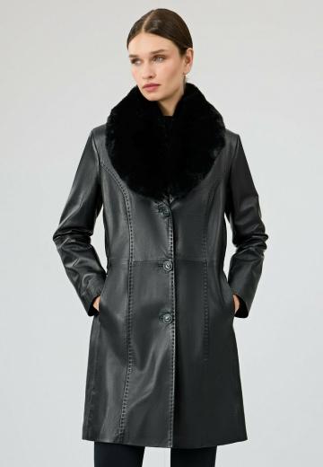 Кожаное пальто