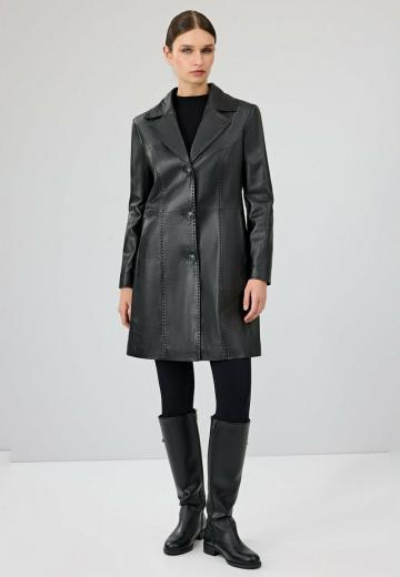 Кожаное пальто