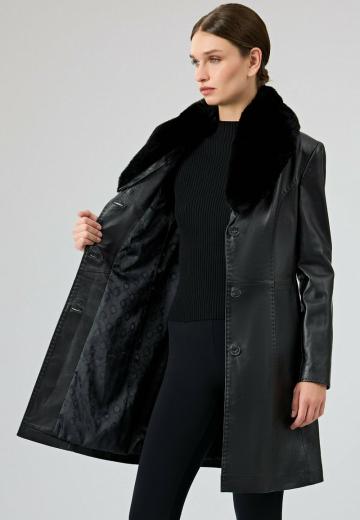 Кожаное пальто