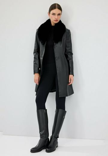 Кожаное пальто