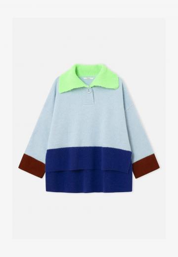 Пуловер с воротником поло