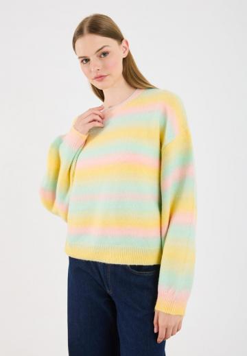 Пуловер в полоску