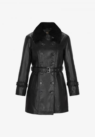 Пальто из искусственной кожи
