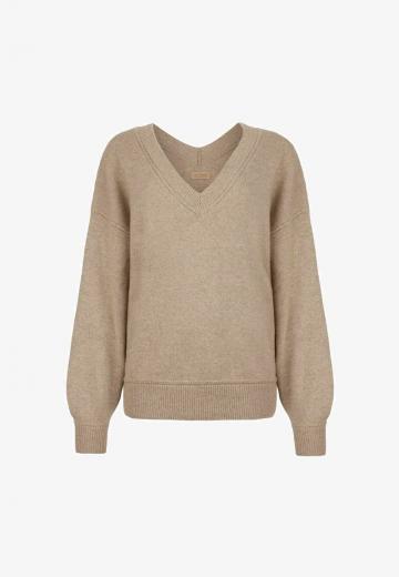 Пуловер с вырезом V