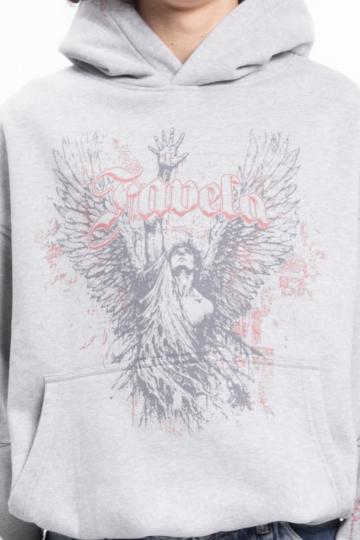 Пуловер с капюшоном