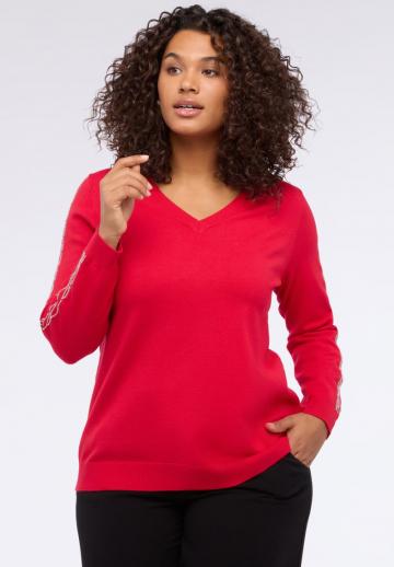 Пуловер с вырезом V