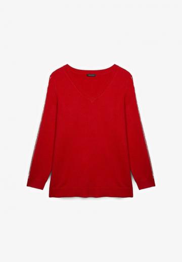 Пуловер с вырезом V