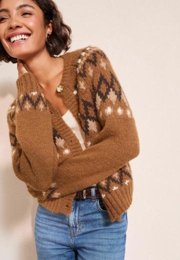 Жаккардовая вязаная кофта