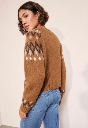 Жаккардовая вязаная кофта