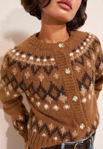 Жаккардовая вязаная кофта