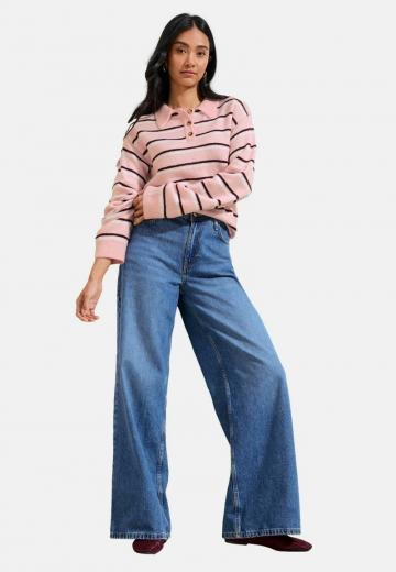 Пуловер с воротником поло