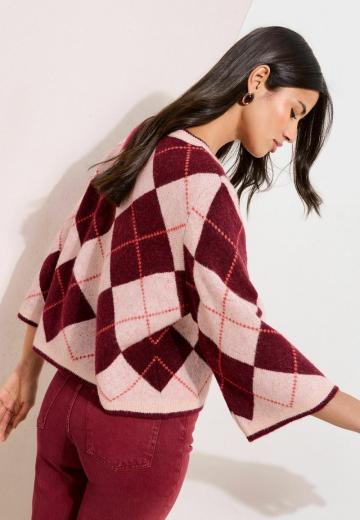 Пуловер с рукавом три четверти