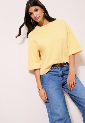 Пуловер с рукавом три четверти