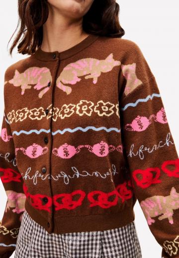 Жаккардовая вязаная кофта