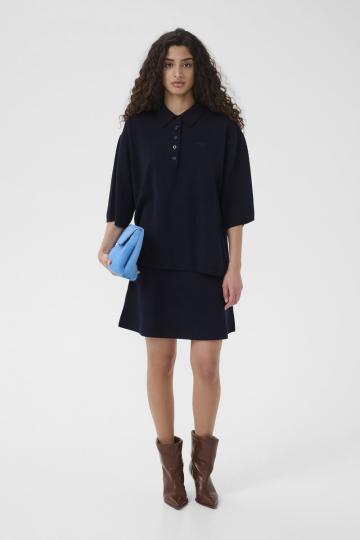 Пуловер с воротником поло