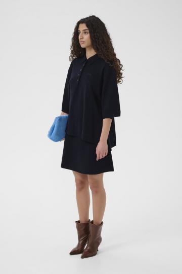 Пуловер с воротником поло