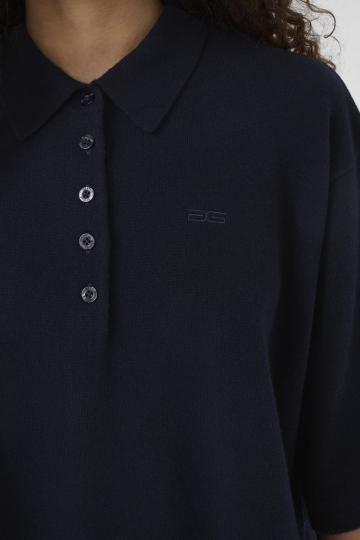 Пуловер с воротником поло