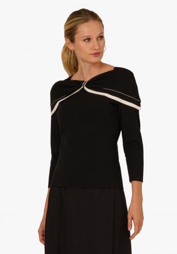 Пуловер с рукавом три четверти