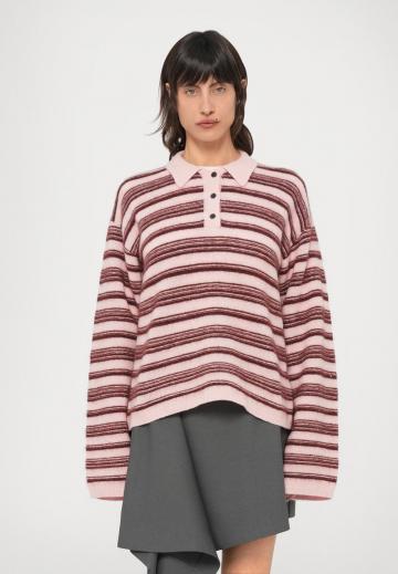 Пуловер с воротником поло