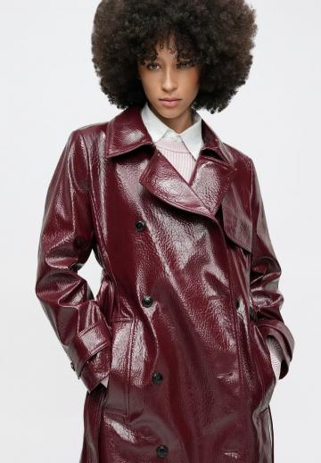 Пальто из искусственной кожи