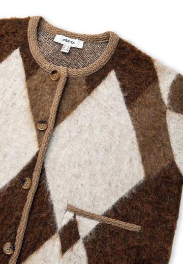 Жаккардовая вязаная кофта