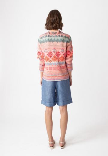 Жаккардовая вязаная кофта